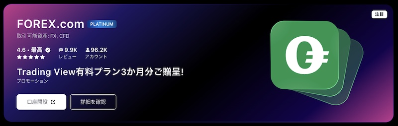 TradingView無料・有料版のFOREX.com口座利用方法
